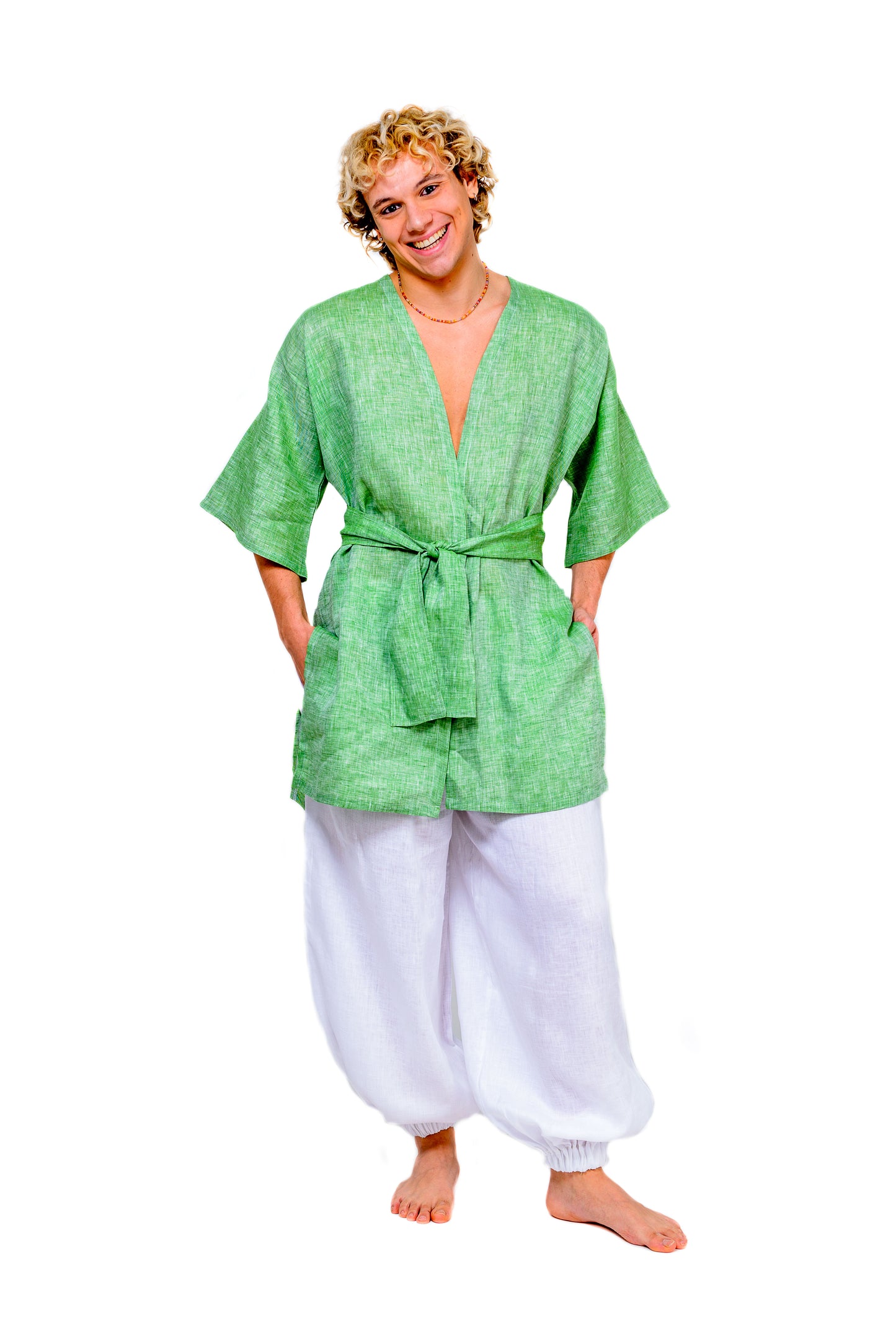 Camicia, Kimono e Pantalone 100% lino 100% Made in Italy telefono e prenotazioni +39 3343961083